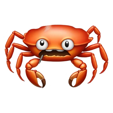 Crab smoking a cigarette sticker
