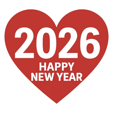 new year 2026, heart,remove background sticker