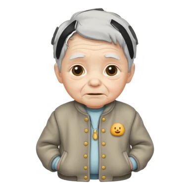 baby elderly with old jacket sticker