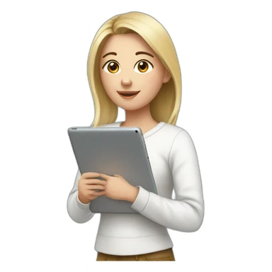 Girl using ipad for study sticker