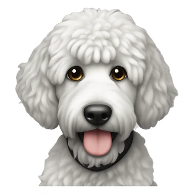 sitting Bernadoodle black with white near mouth sticker