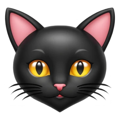 heart black cat ears sticker