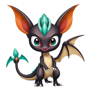 Shiny Cute Realistic Exotic Colorful Meloetta-Noivern-Toothless-Fakémon-creature-hybrid sticker