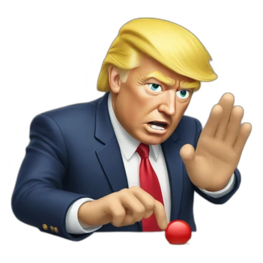 Donald trump pressing a button sticker