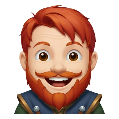 Ein zwerg mit roten Haaren der lacht sticker