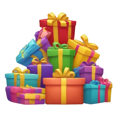 Pile of colorful gifts sticker
