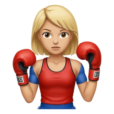 blonde female boxer sticker