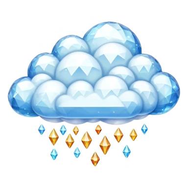 glittering crystal cloud with shiny facets floating in the sky sticker
