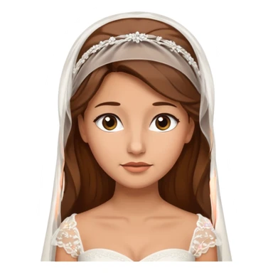 White tanned skin bride with brown hair with a chin on her face sticker