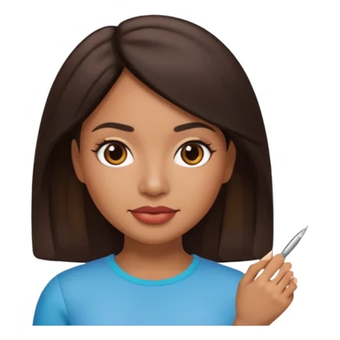latina girl memoji with nail sticker