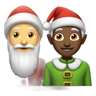 Santa Claus and elf sticker