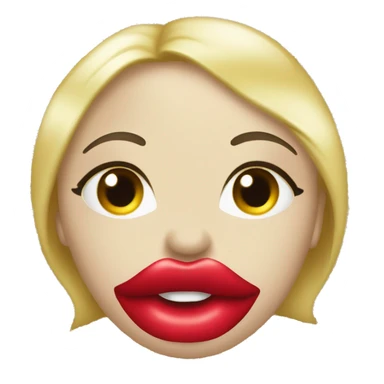 glittery red kiss print sticker