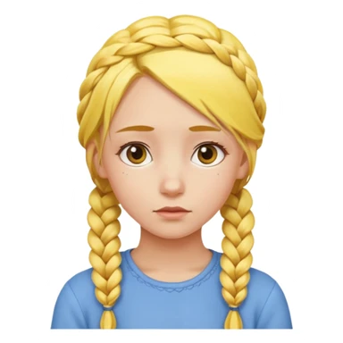 sarı saçlı örgülü düşünen bir kız  sticker