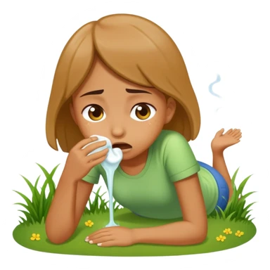 Девочка рыгает на лужайку sticker