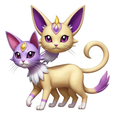 Meowth-Espeon-Pokémon-Fakémon-hybrid-creature (full body) sticker