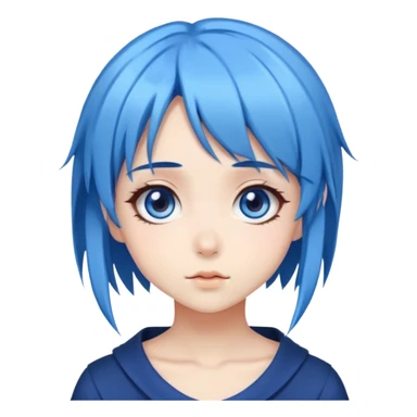 Cute anime girl with blue hair and big eyes sticker