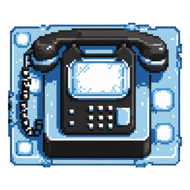 Telephone with ice crystals, cold call concept sticker