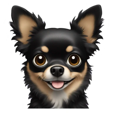 Black fluffy chihuahua  sticker