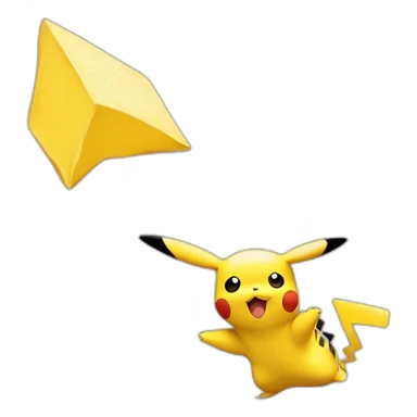 Pikachu qui danse dans un lit avec un evolie sticker
