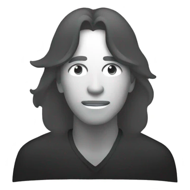 silhouette of a man sitting with long hair looking at us sticker