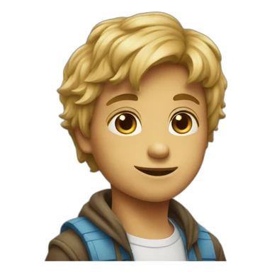 Un chat sur un garçon sticker