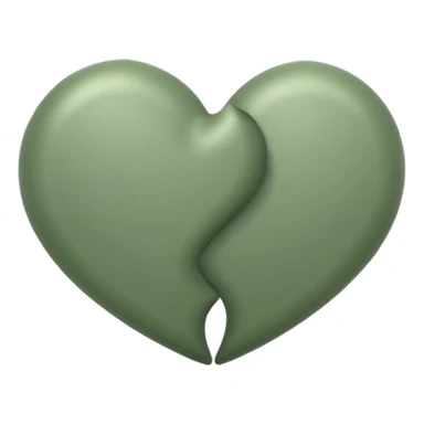 double sage green hearts one darker  sticker