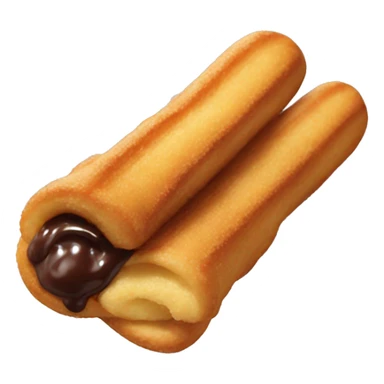 A Churro with chocolate dipped tip sticker
