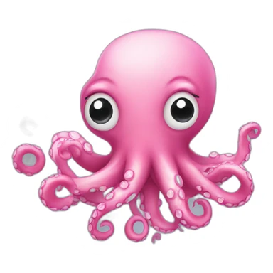 cute pink octopus sticker