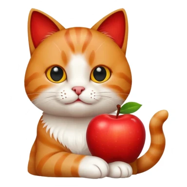 Gato com uma maça  sticker