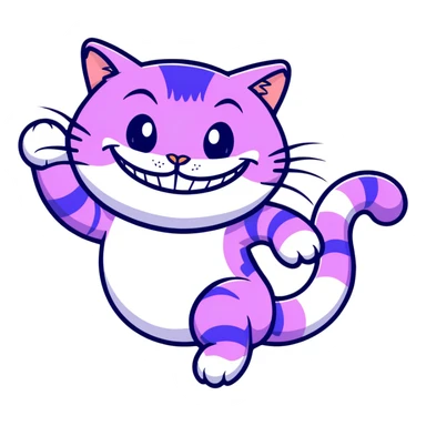 Cheshire Cat saying good night  sticker
