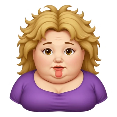 fat lady with double chin and messy hair sticker