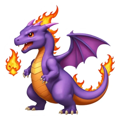 purple charizard breath fire sticker