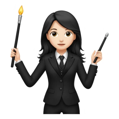 long haired Female music conductor sticker