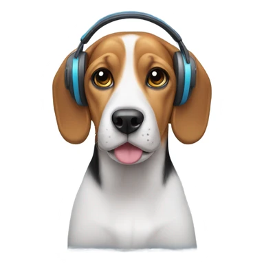 Beagle with earmuffs sticker
