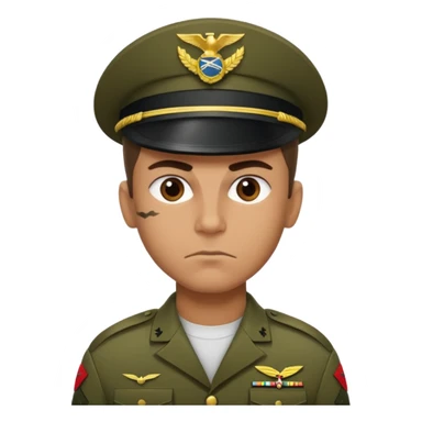 crie emojis de um soldado do corpo de fuzileiros navais do brasil com cara de mau sticker