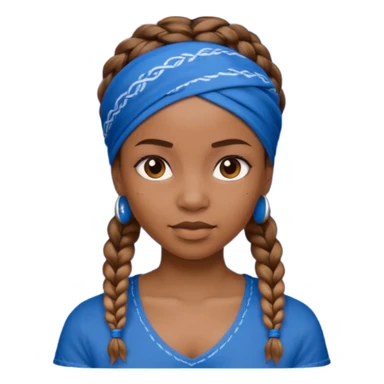 short black woman with braids and a blue bandana sticker