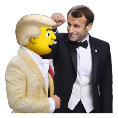 Emmanuel Macron faisant le doigt d’honneur a Trump sticker