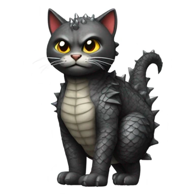 Cat dressed as Godzilla sticker