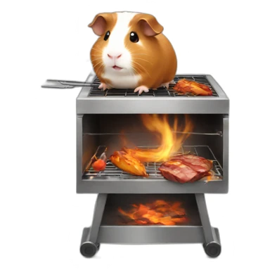 Little guinea pig making barbecue sticker