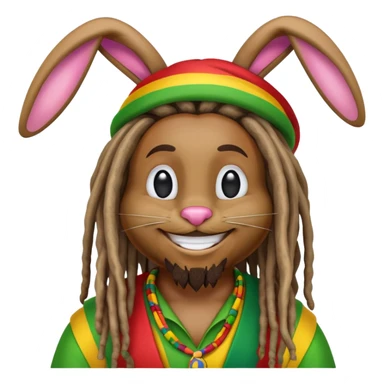 rasta easter bunny sticker