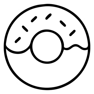 donut in outlined icon style sticker