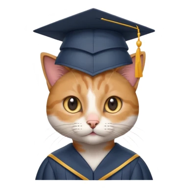 кот со шляпой выпускника sticker