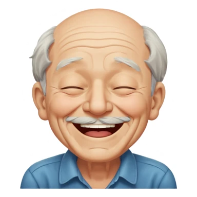old man laughing with closed eyes sticker