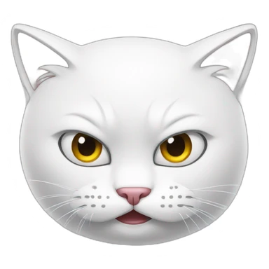 Cartoon White cat angry sticker
