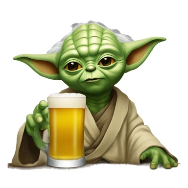 yoda drink a beer sticker