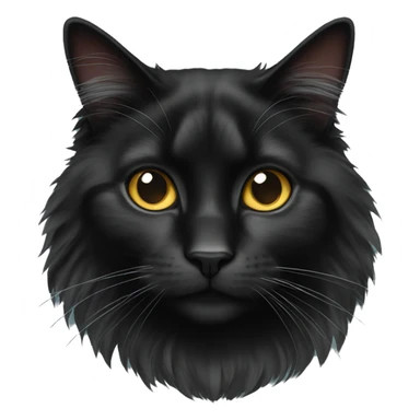Black domestic longhair cat sticker