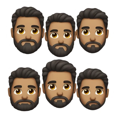 Bearded man, dark hair, muscular, kiss sticker