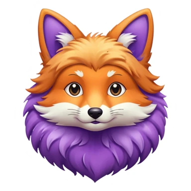 glitter purple and cian fox sticker