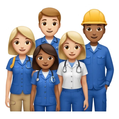 characters in work clothes sticker