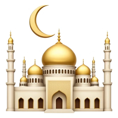 mosque with crescent moon sticker